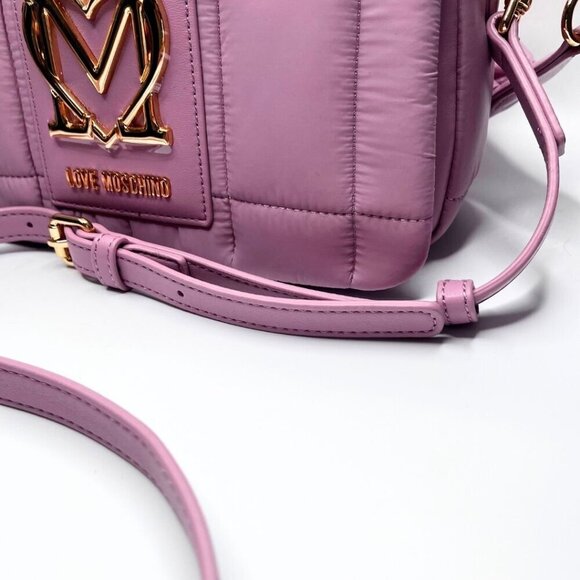 NWT LOVE MOSCHINO LILLA BORSA QUILTED CROSSBODY PUFFER BAG - Picture 13 of 13